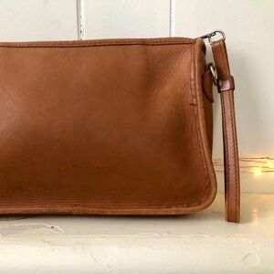 Leather Coach-like Clutch with Wrist Strap